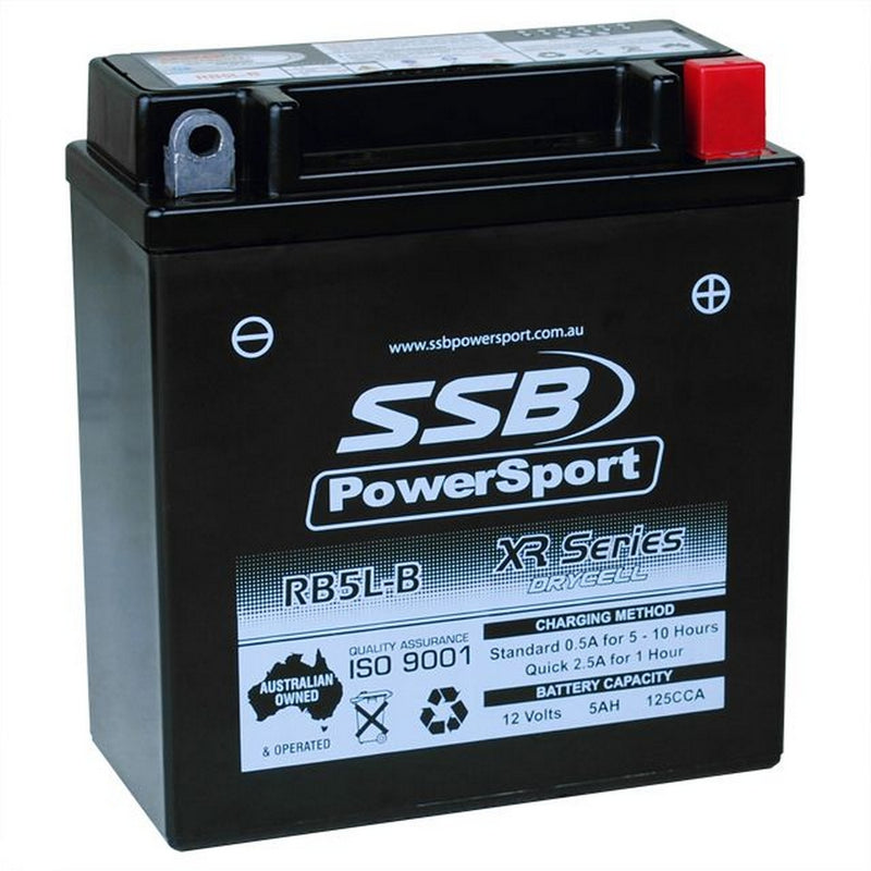 Load image into Gallery viewer, MOTORCYCLE AND POWERSPORTS BATTERY (YB5L-B) AGM 12V 5AH 125CCA BY SSB HIGH PERFORMANCE
