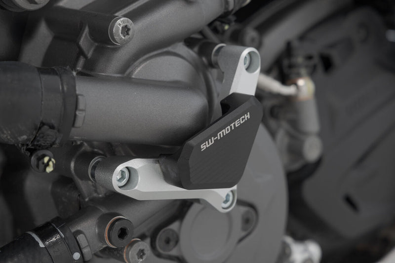 Load image into Gallery viewer, SW MOTECH WATER PUMP PROTECTION SILVER/BLACK DUCATI X DIAVEL HYPERMOTARD MONSTER MULTISTRADA
