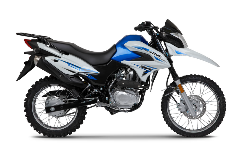 Load image into Gallery viewer, 2026 Suzuki DR 150 motorcycle with blue and white design on a white background
