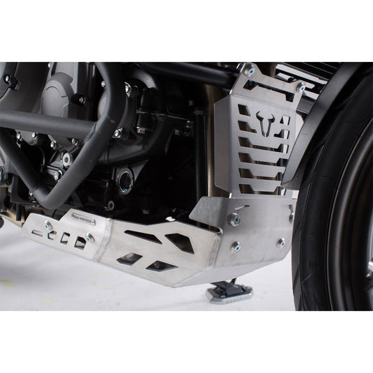 BASH PLATE SW MOTECH SILVER TRIUMPH TIGER 120 EXPLORER TIGER 1200 XC XCA XCX XR XRT XRX