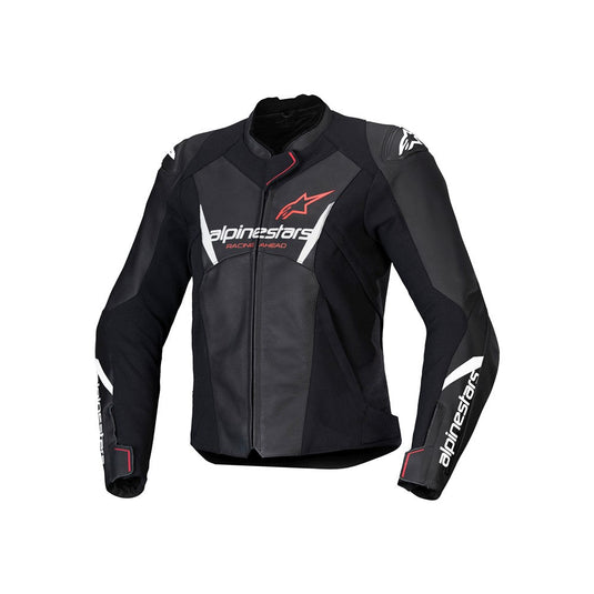 Alpinestars Stella Faster v3 Leather Jacket Black/White/Fluoro Coral