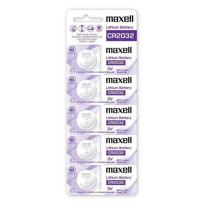 Load image into Gallery viewer, MAXELL LITHIUM BATTERY CR2032 3V COIN CELL 5 PACK
