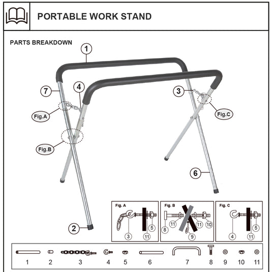 EDS AUTO PORTABLE WORK STAND SPARE EYE HOOK