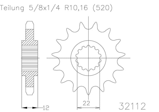 SPROCKET FRONT MOTO MASTER STEEL 13T GAS GAS EC SM XC