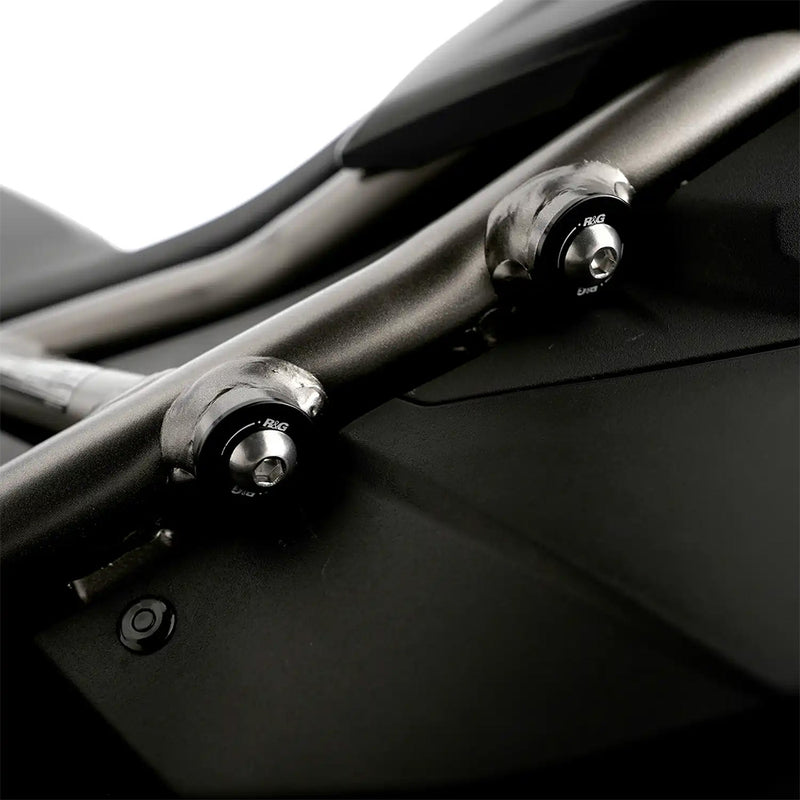 Load image into Gallery viewer, Rear Foot Rest Blanking Plates for Suzuki GSX-8S 23-- GSX-8R 24-- GSX-8TT 25- &amp; GSX-8T 25- (PAIR) Black R&amp;G
