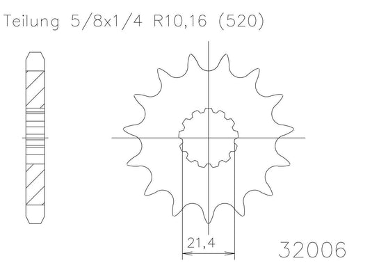 SPROCKET FRONT MOTO MASTER STEEL 14T KAWASAKI YAMAHA