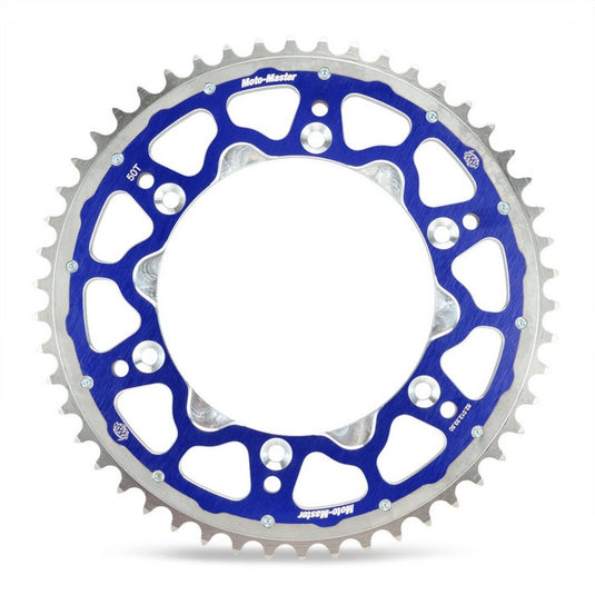 SPROCKET REAR MOTO MASTER FUSION DUAL RING 52T BLUE YAMAHA TTR WR YZ
