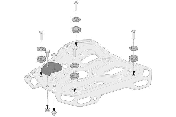 Load image into Gallery viewer, SW MOTECH ADVENTURE RACK ADAPTER KIT FOR TOP CASE TRAX EVO ION
