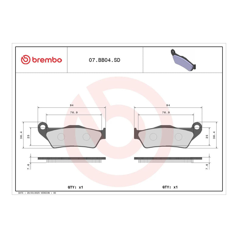 Load image into Gallery viewer, Brembo Prime Sinter Front Brake Pads 07BB04SD
