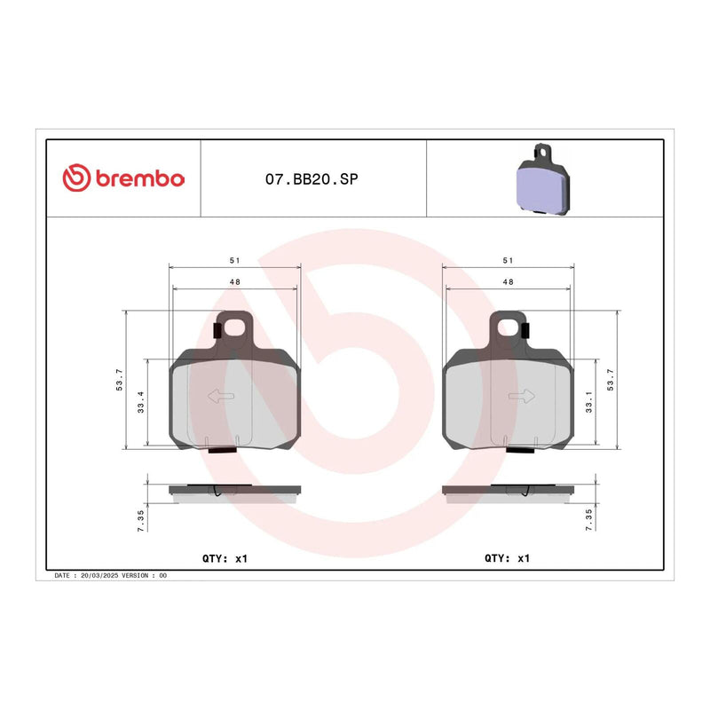 Load image into Gallery viewer, Brembo Prime Sinter Rear Brake Pads 07BB20SP

