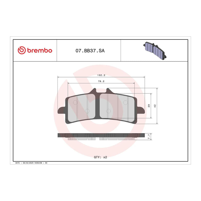 Load image into Gallery viewer, Brembo Prime Sinter Front Brake Pads 07BB37SA
