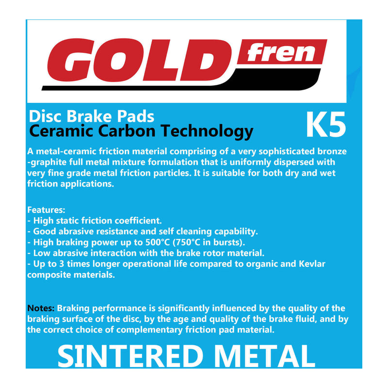 Load image into Gallery viewer, GOLDfren Brake Pads - S3 Sintered Sports
