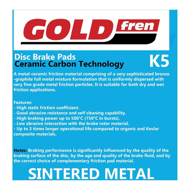 Load image into Gallery viewer, GOLDfren Brake Pads - K5 Off-Road Racing
