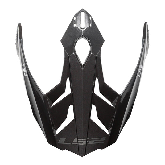 LS2 MX701 Frontier Helmet Peak - Gloss Titanium / Red