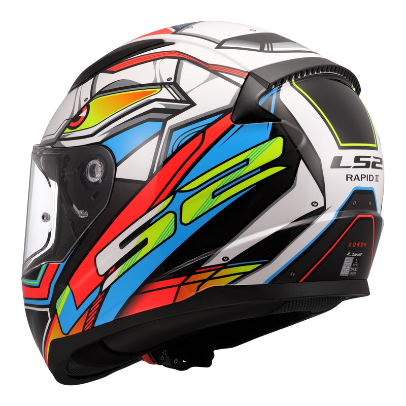 Load image into Gallery viewer, LS2 FF353 Rapid II XDron - White / Hi-Vis Orange / Blue
