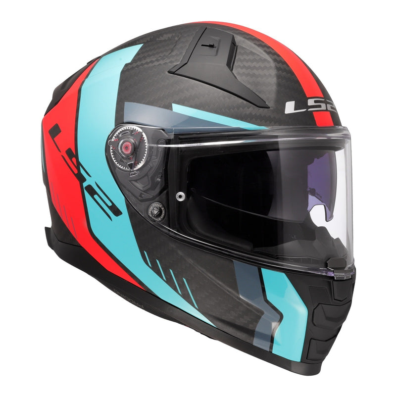 Load image into Gallery viewer, LS2 FF811 Vector II Carbon Grid Helmet - Red / Cyan
