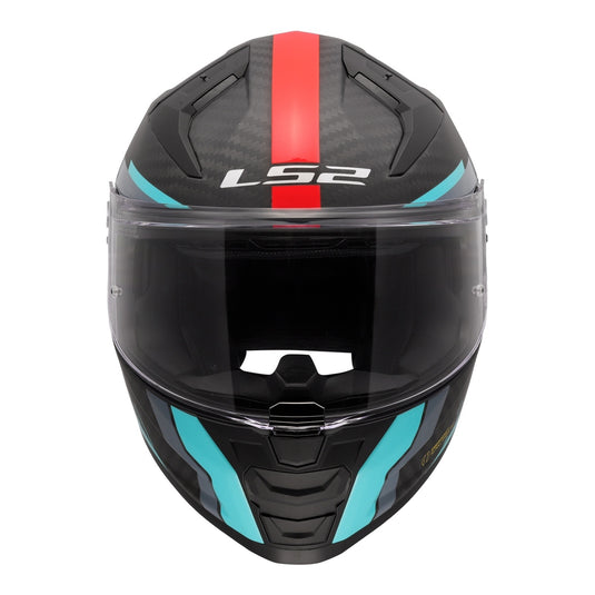 LS2 FF811 Vector II Carbon Grid Helmet - Red / Cyan