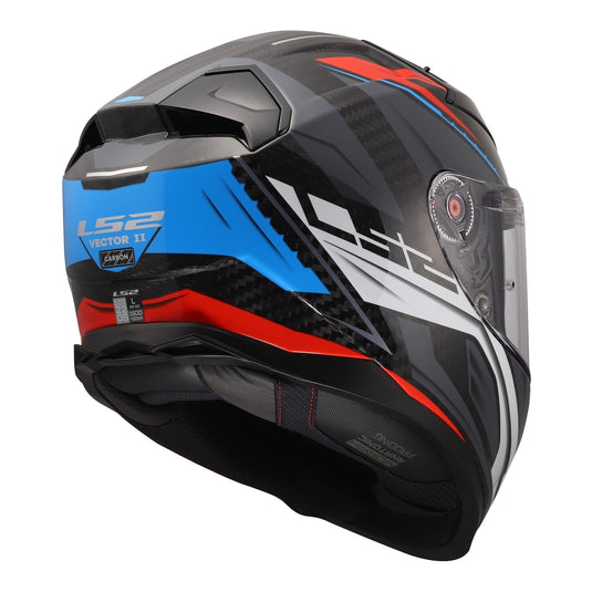LS2 FF811 Vector II Carbon Savage Helmets - White / Blue / Red