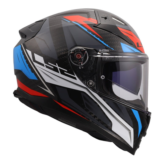 LS2 FF811 Vector II Carbon Savage Helmets - White / Blue / Red