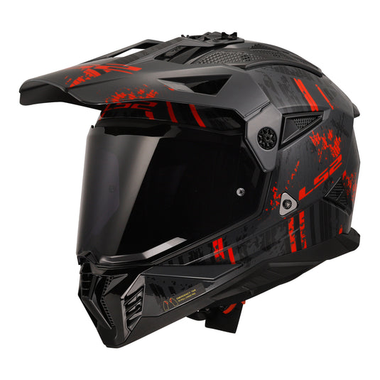 LS2 MX702 Pioneer II Crazy - Black / Grey / Red 06