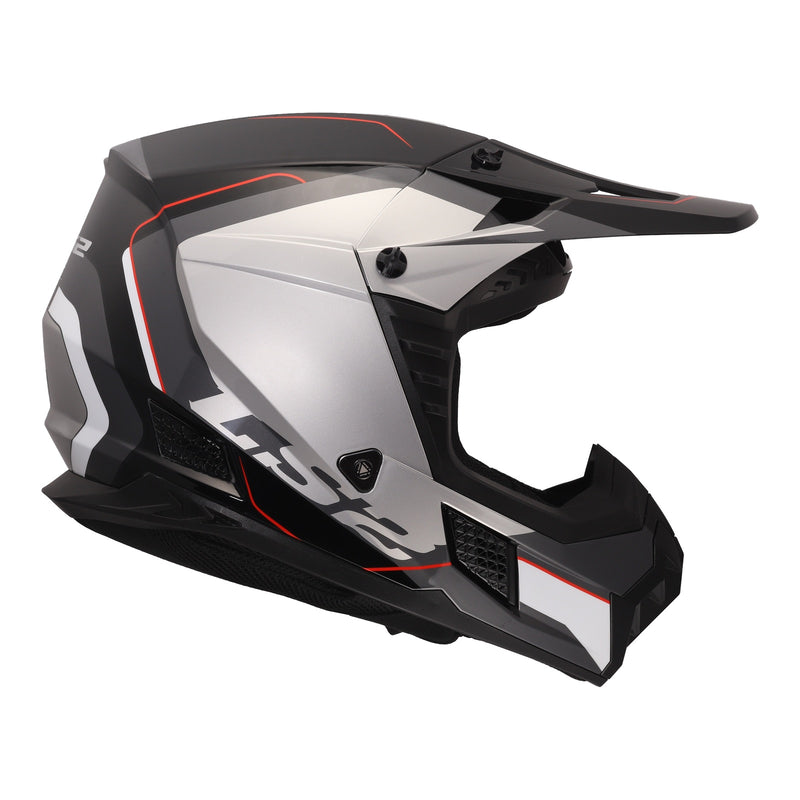 Load image into Gallery viewer, LS2 MX706 COZ Arched Helmet - Black / Silver / Titanium 06
