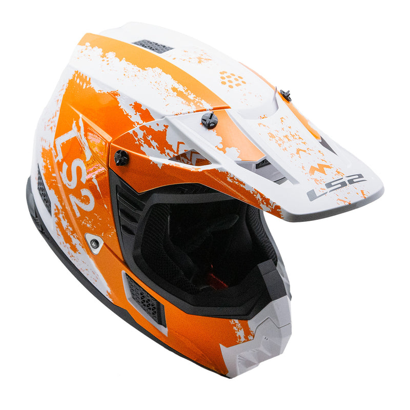 Load image into Gallery viewer, LS2 MX706 COZ Hyde Helmet - Orange / White
