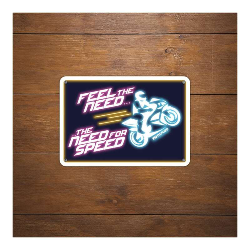 Load image into Gallery viewer, Oxford Garage Metal Sign: Feel The Need … The Need For Speed
