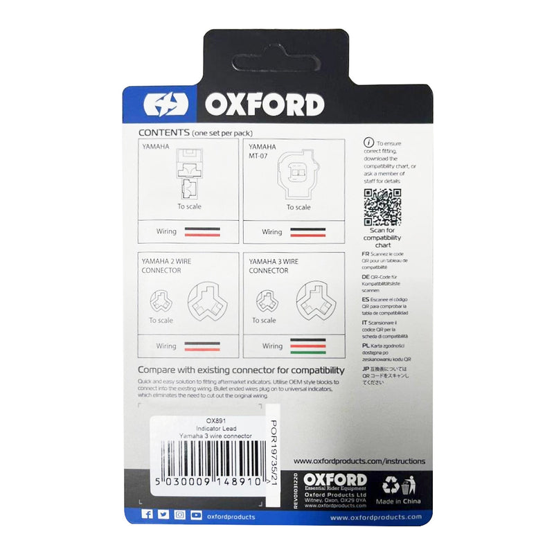Load image into Gallery viewer, Oxford Indicator Leads Yamaha 3 Wire Connector with Day Light Function
