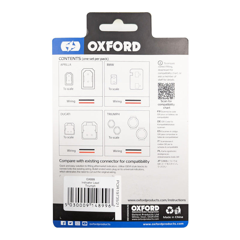 Load image into Gallery viewer, Oxford Indicator Leads - Triumph
