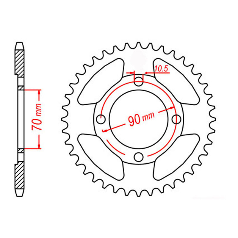 Load image into Gallery viewer, Sprocket Kit Honda CT110 - Single ratio/70mm Cntr-428KRO 15/45

