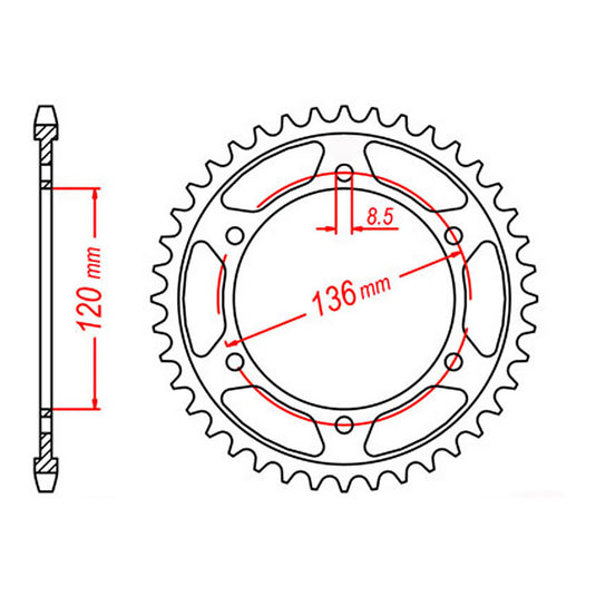 Sprocket Kit Yamaha XJ600 '84-'90 - 530XRE 16/44
