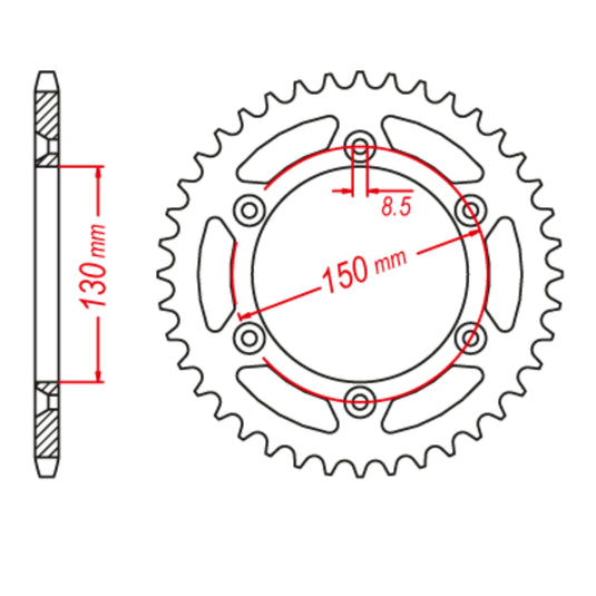 MTX 251 Hornet Lightweight Steel Rear Sprocket