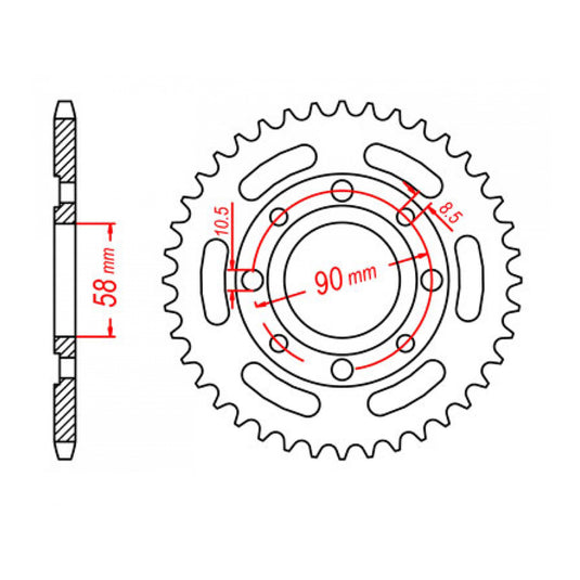 MTX 279 (3) Steel Rear Sprocket 