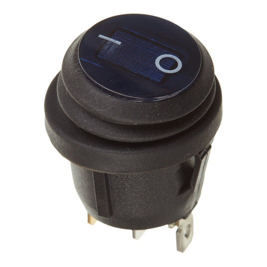 WHITES 12V ROCKER SWITCH ON-OFF BLU WATERPROOF ROUND