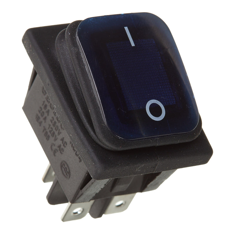 Load image into Gallery viewer, WHITES 12V ROCKER SWITCH ON-OFF BLU WATERPROOF 30X22 RECTANG
