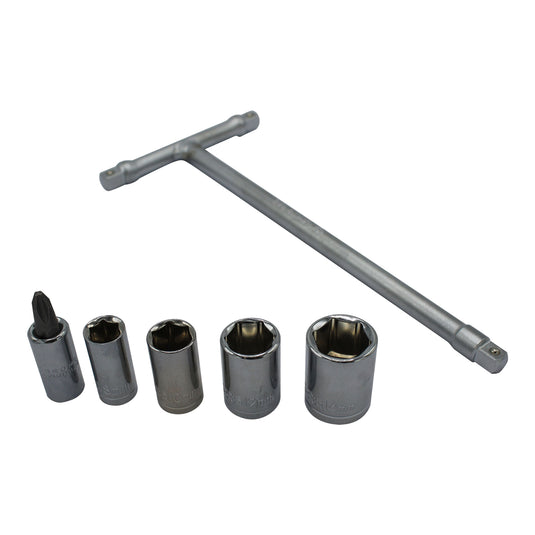 Whites Mini T-Handle Socket Set 6 / 8 / 10 / 12 / 14mm + Phillips