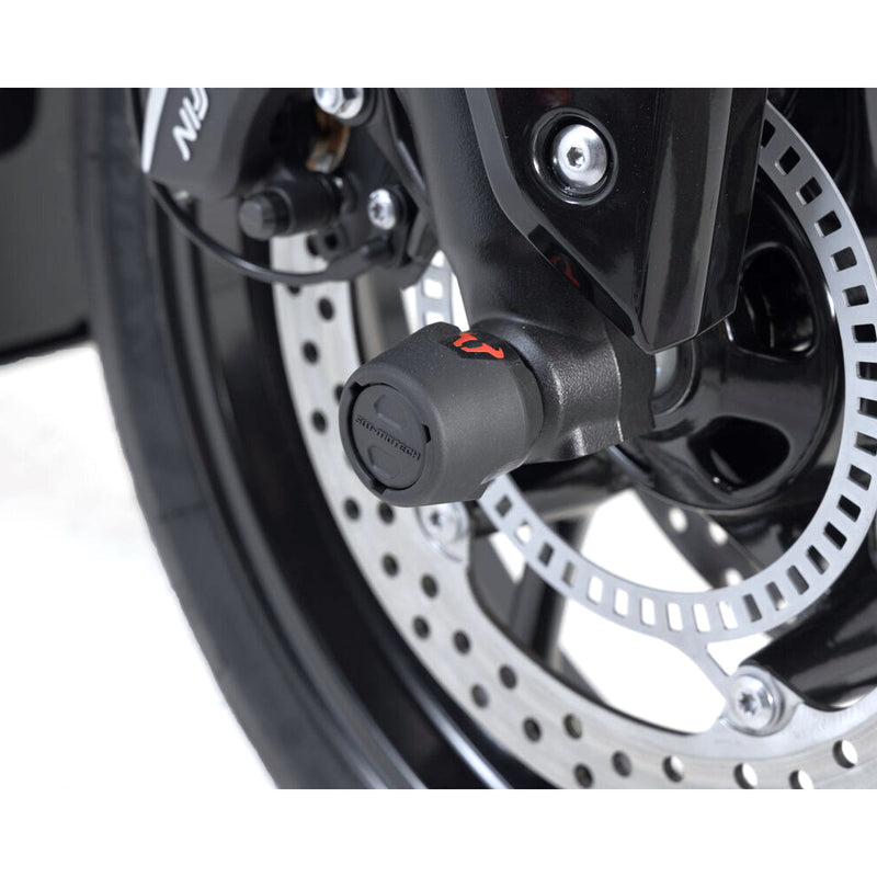 Load image into Gallery viewer, FRONT AXLE SLIDER KIT SW MOTECH HONDA CB750 HORNET TRIUMPH DAYTONA STREET TRIPLE TIGER TRIDENT
