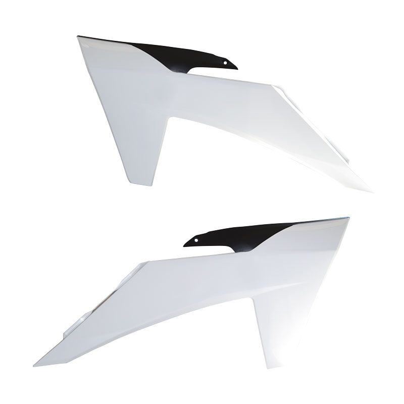 Load image into Gallery viewer, RADIATOR SHROUDS RTECH WHITE BLACK KTM EXC SX EXCF SXF XC XCF XCW XCFW
