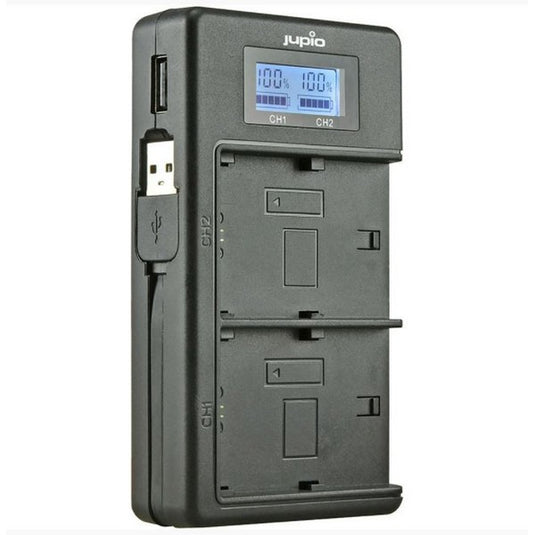 JUPIO USB DEDICATED DUO CHARGER WITH LCD FOR FUJI NP-W126S BATTERIES
