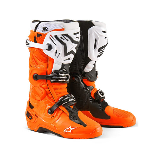 Alpinestars Tech-10 Enduro Boots Orange Fluoro/Black/White