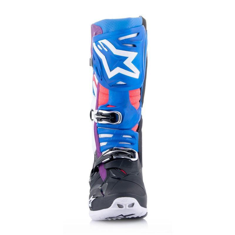Load image into Gallery viewer, Alpinestars Tech-10 Supervented Boots Black/Enamel Blue/Purple/White
