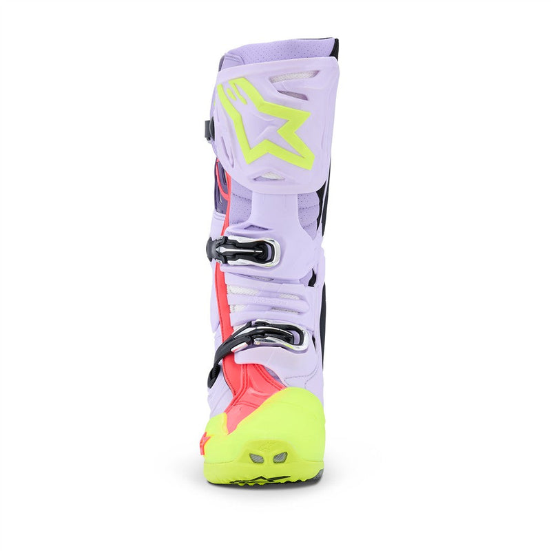 Load image into Gallery viewer, Alpinestars Tech-10 Supervented Boots Purple/Yellow Fluoro/Diva Pink
