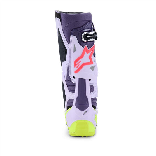 Alpinestars Tech-10 Supervented Boots Purple/Yellow Fluoro/Diva Pink