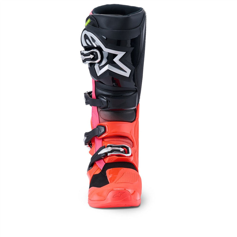 Load image into Gallery viewer, Alpinestars Tech-7 MX Boots Black/Red Fluoro/Pink Fluoro
