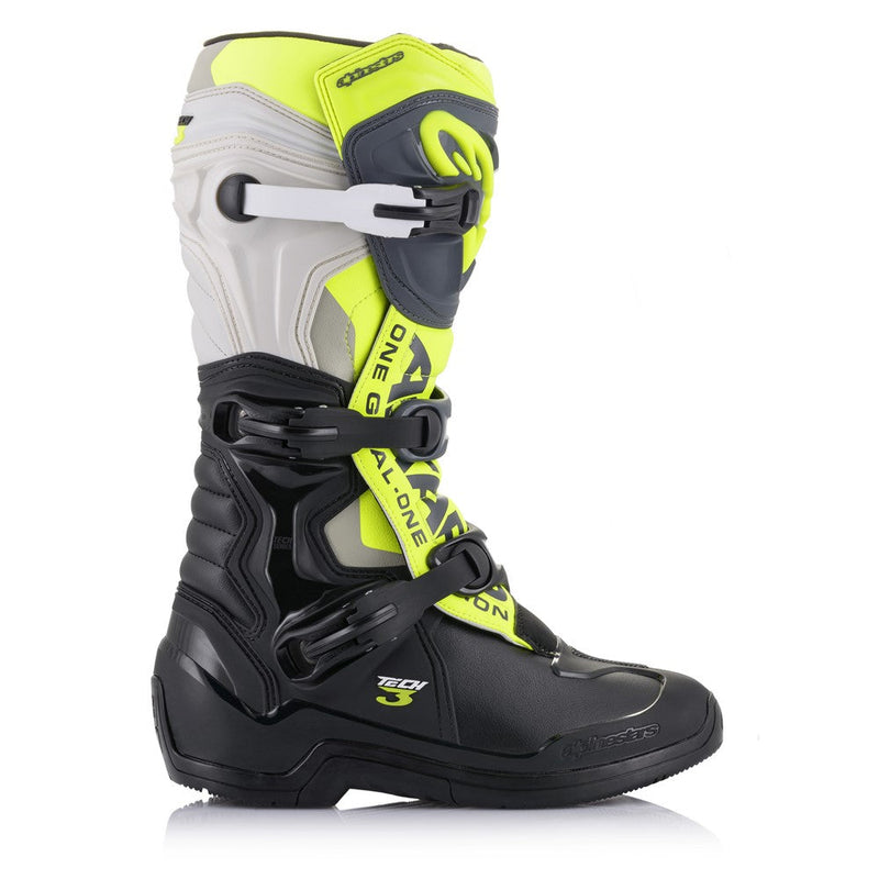 Load image into Gallery viewer, Alpinestars Tech-3 MX Boots Black/Cool Gray/Yellow Fluoro

