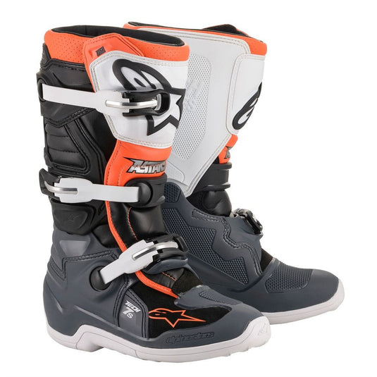 Alpinestars Tech-7S MX Boots Black/Gray/White/Orange Fluoro