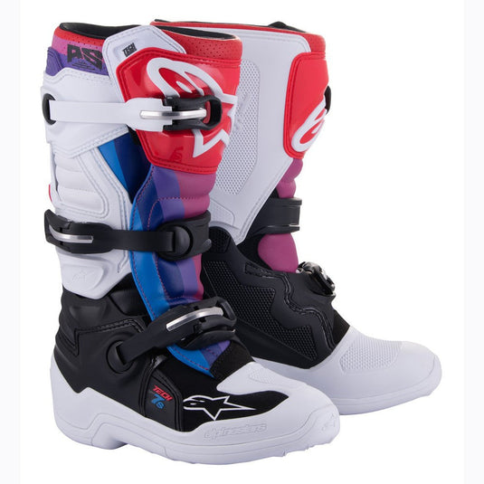 Alpinestars Tech-7S MX Boots White/Black/Rainbow
