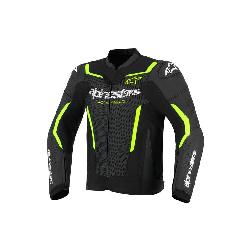 Load image into Gallery viewer, Alpinestars GP Force v2 Leather Jacket Airflow Black/Yellow Fluoro
