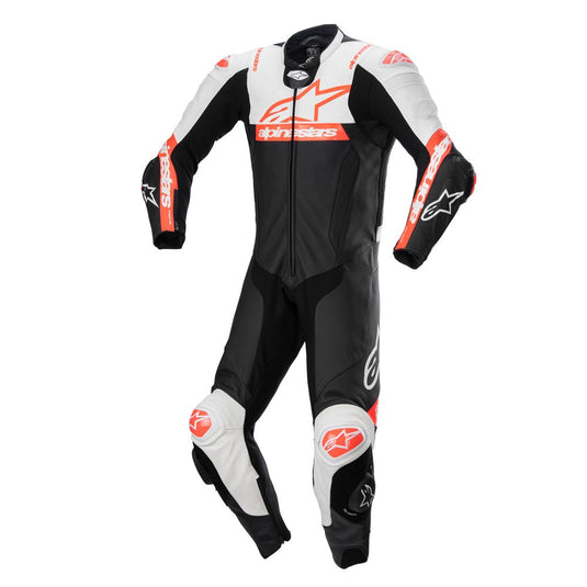 Alpinestars Missile v2 Ward 1Pc Leather Suit Black/White/Red Fluoro