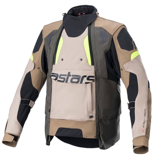Alpinestars Halo Drystar Jacket Dark Khaki/Sand/Yellow Fluoro